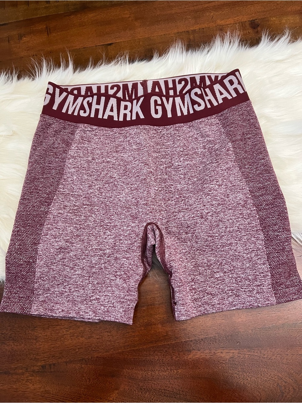 Gymshark Seamless Marl High Waisted Compression Shorts Medium Burgundy Pink - Picture 3 of 3